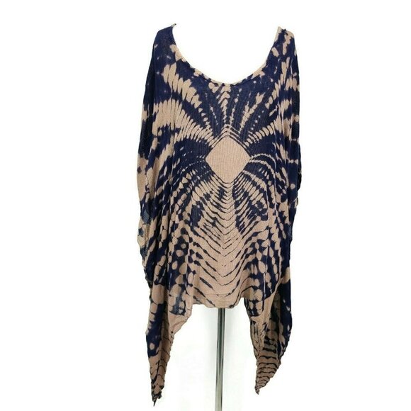 New Blue Life V Neck Cape Cool Cover Up Womens XS/S Dress Indigo Sand - Picture 2 of 8